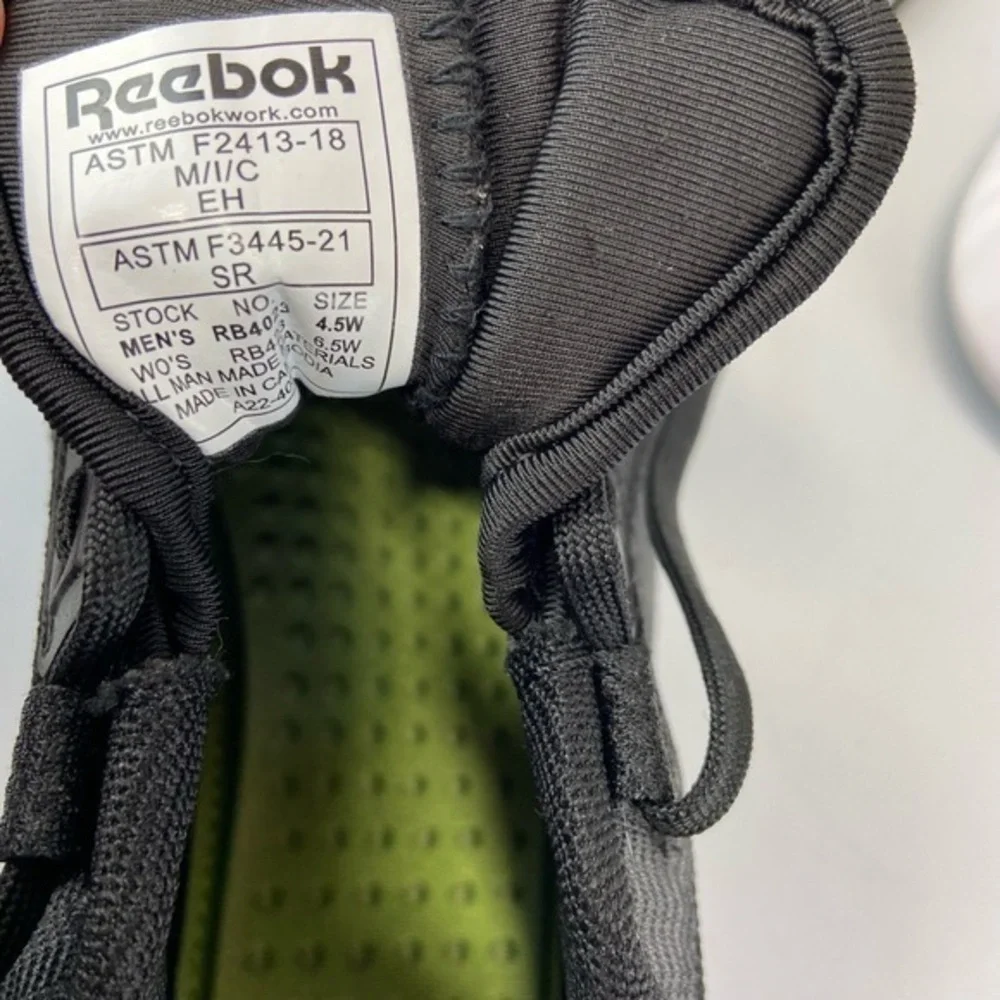 Reebok Womens 6.5 Sublite Legend Work‎ Shoe Black RB4023 Composite Toe Sneaker